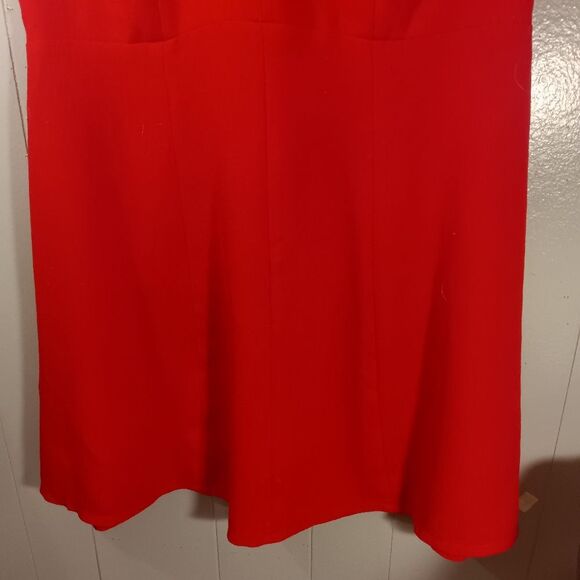 New York & Co Plus Size Red V-neck  Lace Strap Fit and Flare Dress Sz 20 - Picture 5 of 9